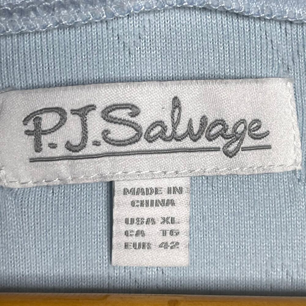 P.J. Salvage Pointelle Hearts Cardigan size XL Baby Blue  New Button Down - Picture 4 of 12